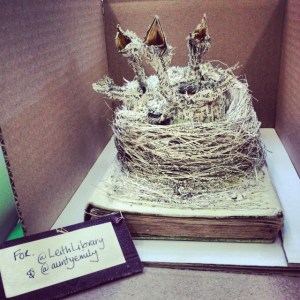The beautiful book sculpture donated to Leith Library (Photographed by Literary Paparazzi)